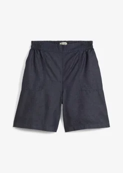 Short à taille élastiquée, avec du lin rafraîchissant