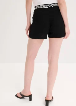 Short brodé en viscose mélangée