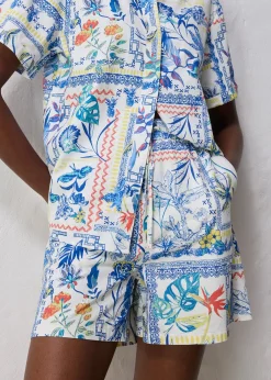 Short en coton et soie