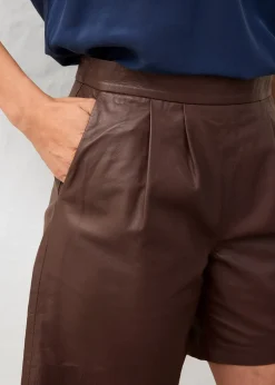 Short en cuir nappa d’agneau