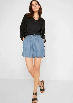 Short en denim léger avec du lin