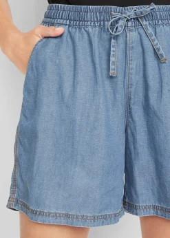 Short en denim léger avec du lin