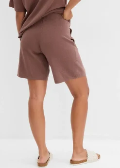 Short en fine maille avec taille élastiquée