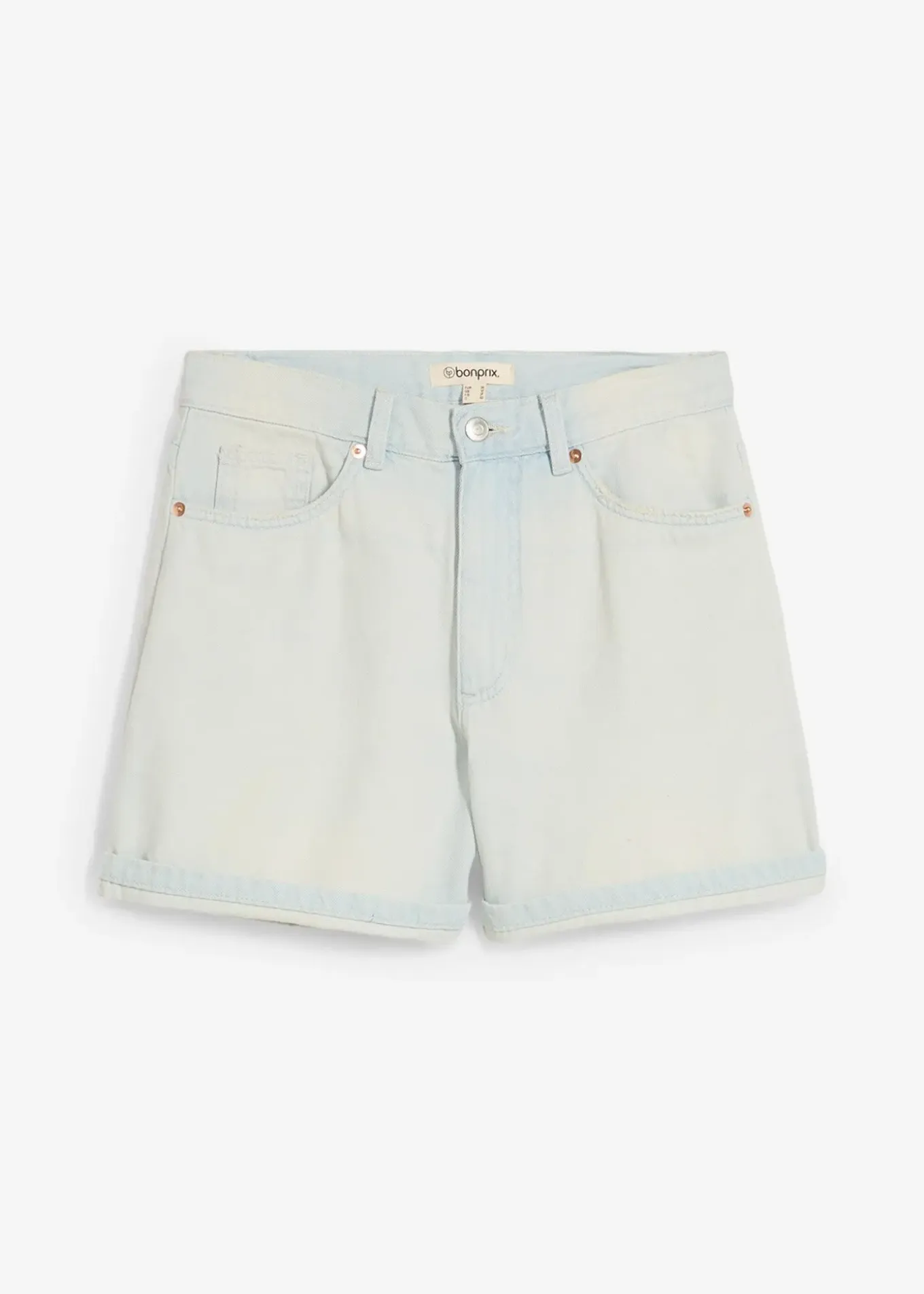 Short en jean taille haute, peu extensible