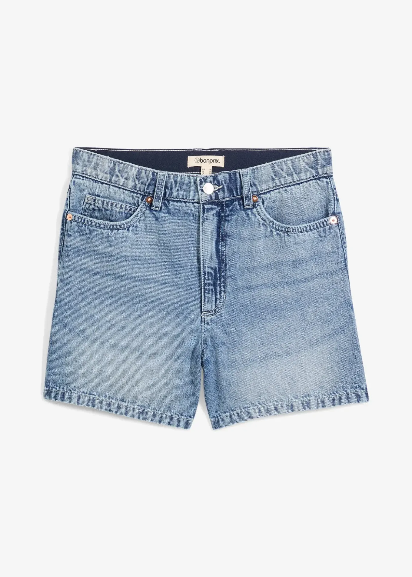 Short en jean taille haute, peu extensible