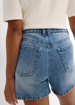 Short en jean taille haute, peu extensible