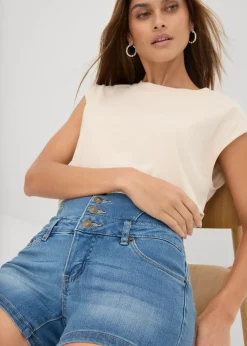 Short en jean taille haute