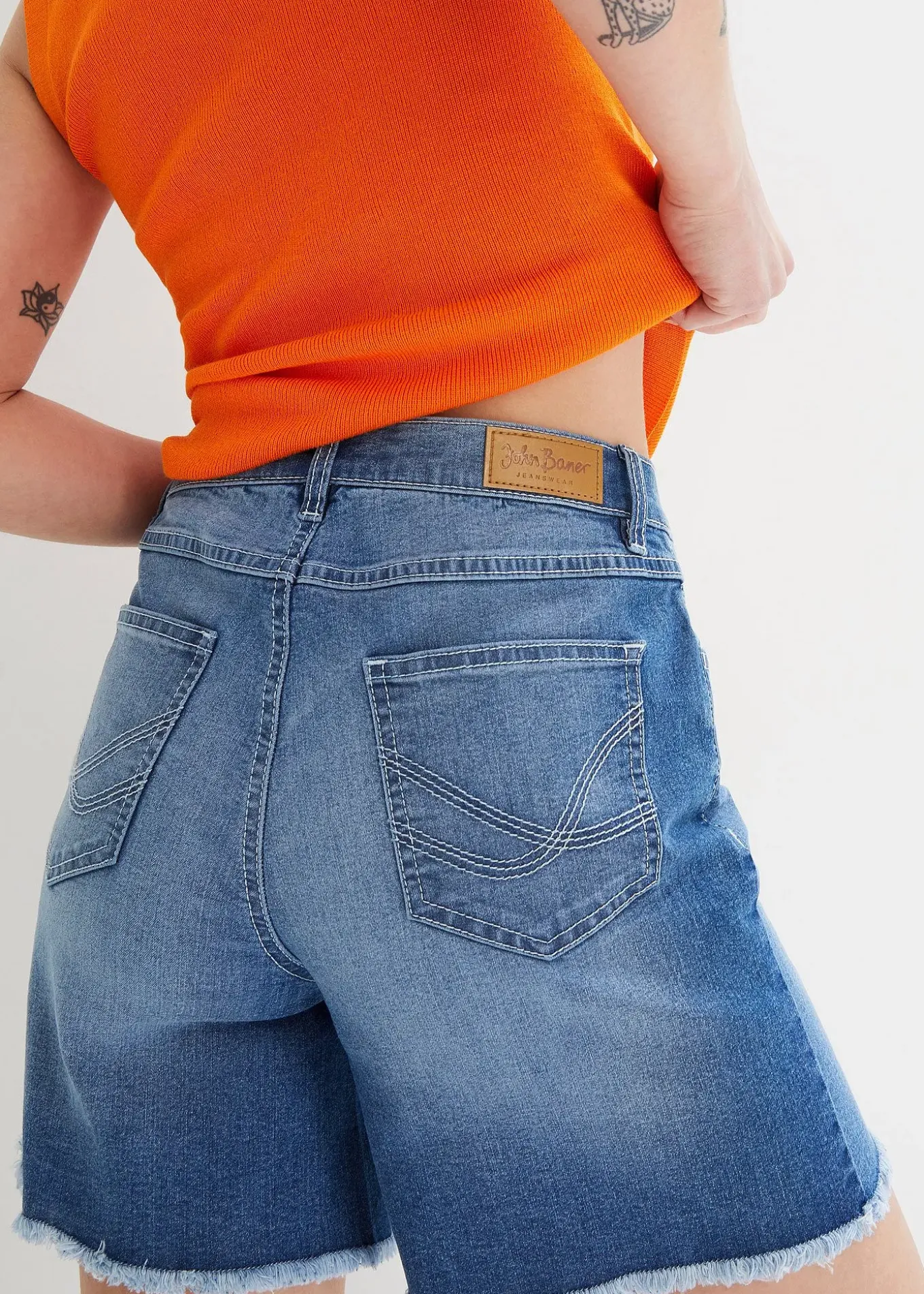 Short en jean, taille mi-haute, extensible