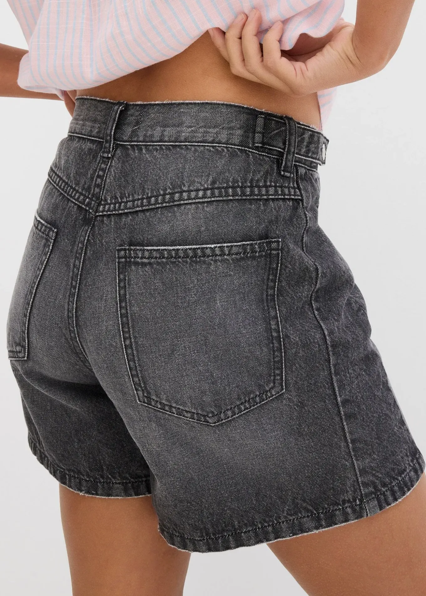 Short en jean taille mi-haute, peu extensible