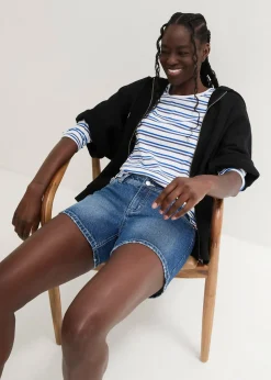 Short en jean, taille mi-haute
