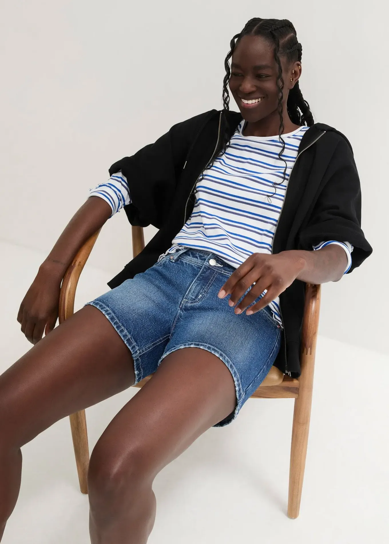 Short en jean, taille mi-haute