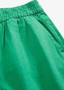 Short en lin mélangé avec taille élastiquée