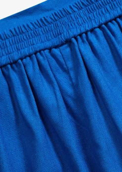 Short en lin mélangé, taille élastiquée