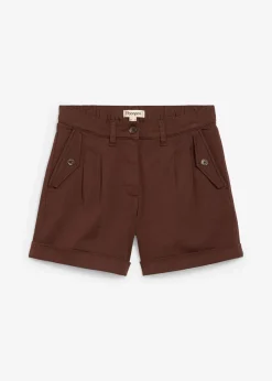 Short en twill, taille haute