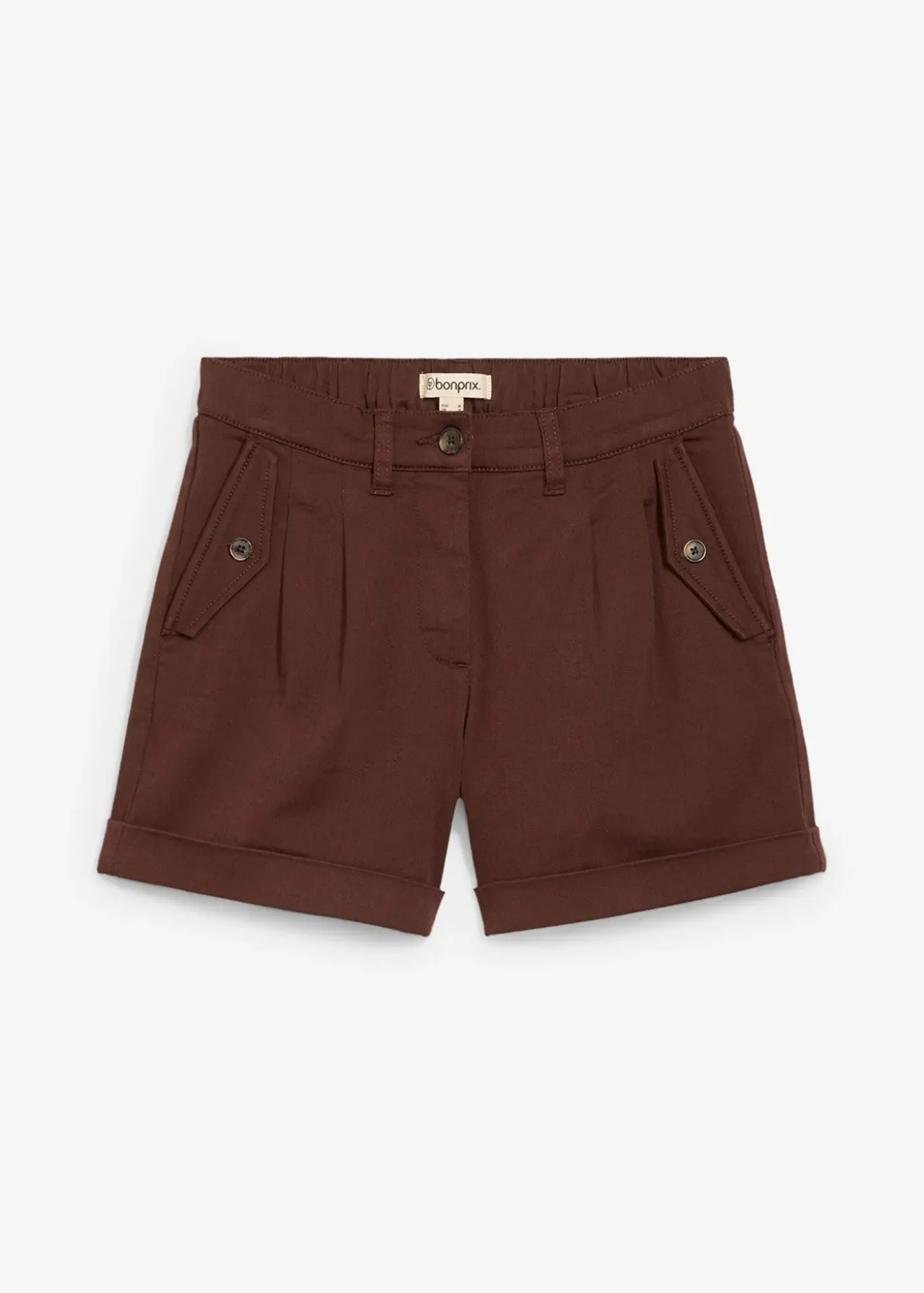 Short en twill, taille haute
