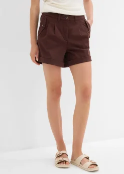 Short en twill, taille haute