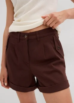 Short en twill, taille haute