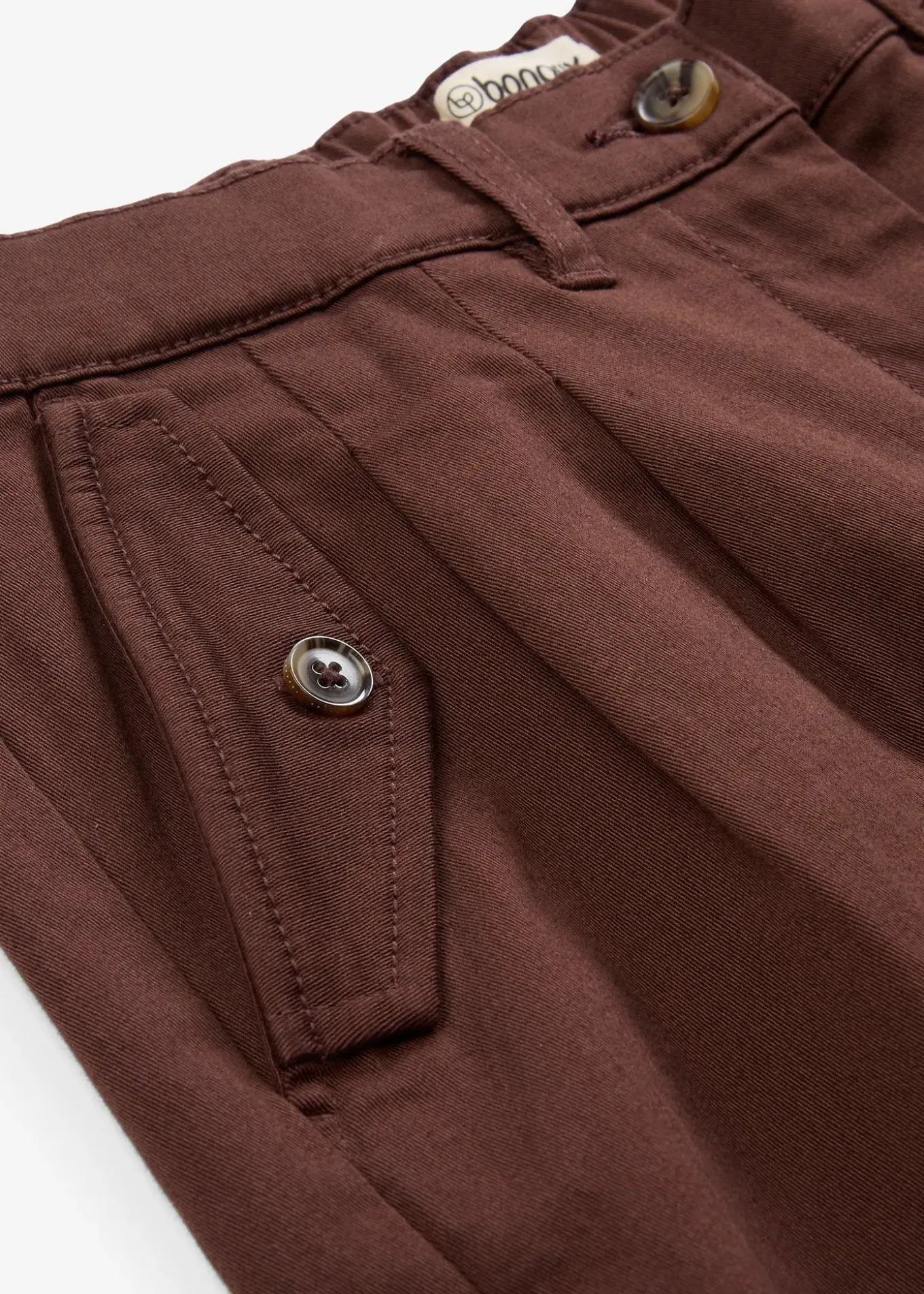 Short en twill, taille haute