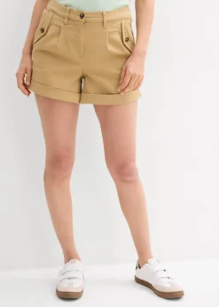 Short en twill, taille haute