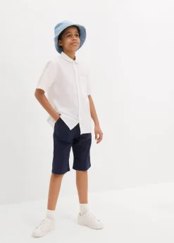 Short Regular à taille élastiquée en lin mélangé léger