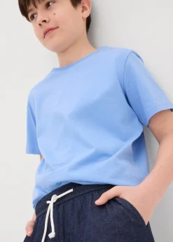 Short Regular en jean à taille élastiquée