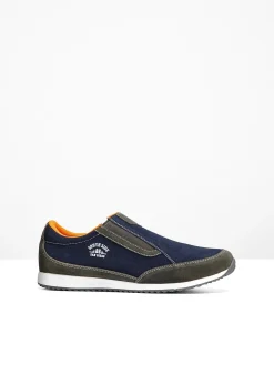 Sneakers à enfiler en cuir velours