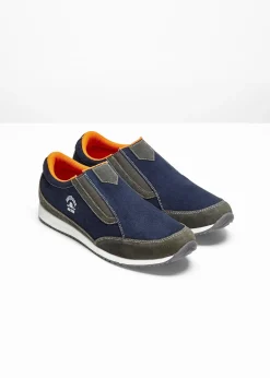 Sneakers à enfiler en cuir velours