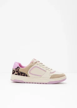 Sneakers avec détails léopard