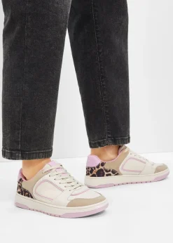 Sneakers avec détails léopard