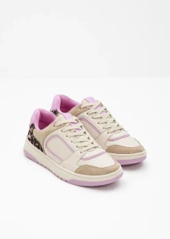 Sneakers avec détails léopard