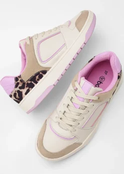 Sneakers avec détails léopard