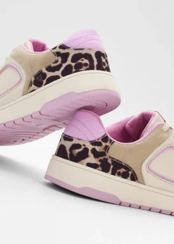Sneakers avec détails léopard