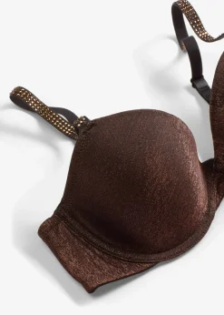 Soutien-gorge à coques en matière brillante