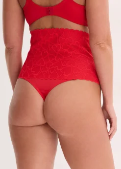 String sculptant avec dentelle cœurs, maintien modéré