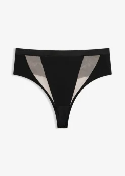 String taille haute à empiècement transparents