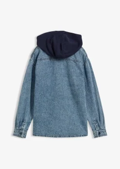 Surchemise en jean à capuche sweat