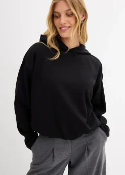 Sweat à capuche légèrement brillant en viscose mélangée