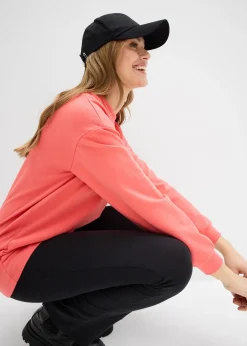 Sweat en coton mélangé, coupe courte devant longue derrière