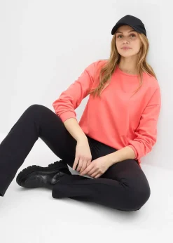 Sweat en coton mélangé, coupe courte devant longue derrière