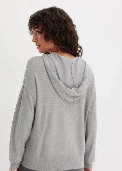 Sweat en maille à capuche et poche kangourou