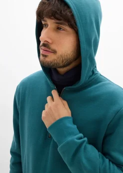 Sweat zippé à capuche 100% coton