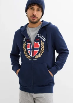 Sweat zippé à capuche, 100% coton