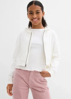 Sweat zippé à capuche 100% coton