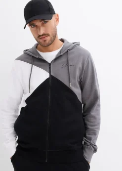 Sweat zippé à capuche 100% coton