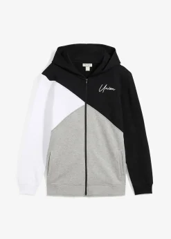 Sweat zippé à capuche 100% coton Loose