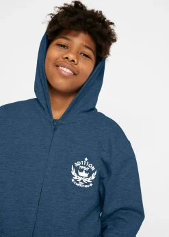 Sweat zippé à capuche, 100% coton