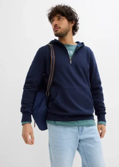 Sweat zippé à capuche 100% coton