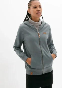 Sweat zippé à capuche, 100% coton