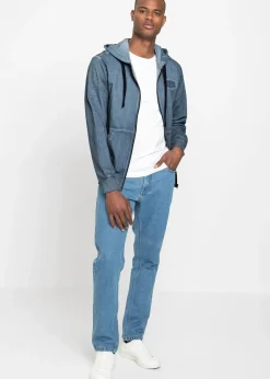 Sweat zippé à capuche, aspect délavé