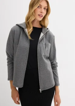 Sweat zippé à capuche avec polyester recyclé